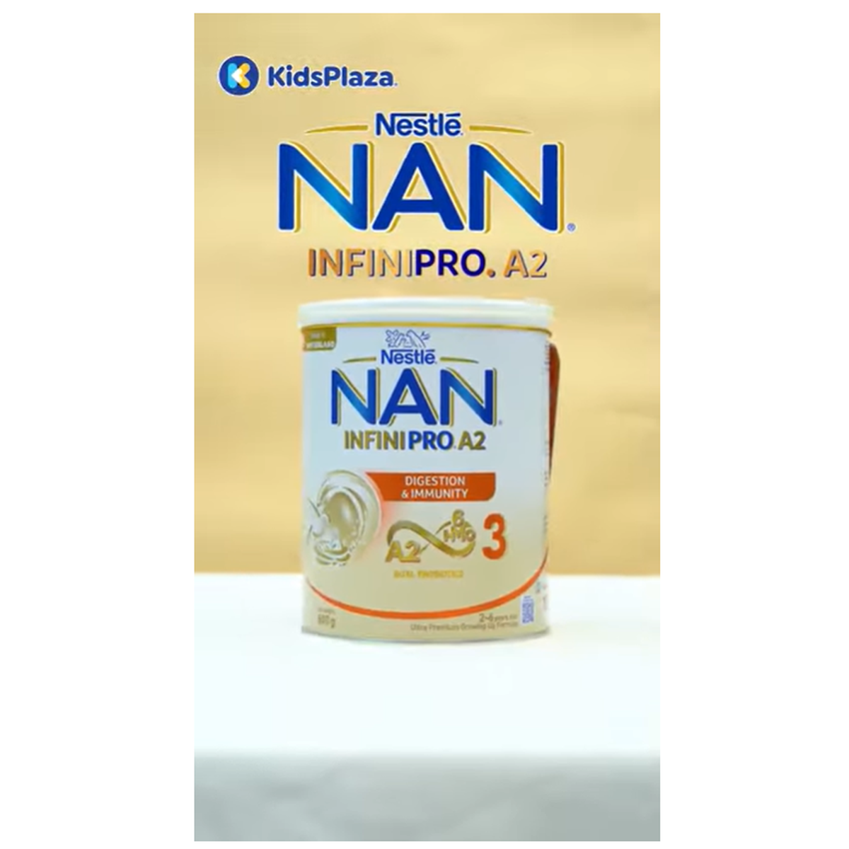 Sản phẩm dinh dưỡng công thức Nan InfiniPro A2 số 3 800g cho bé 2-6 tuổi - video
