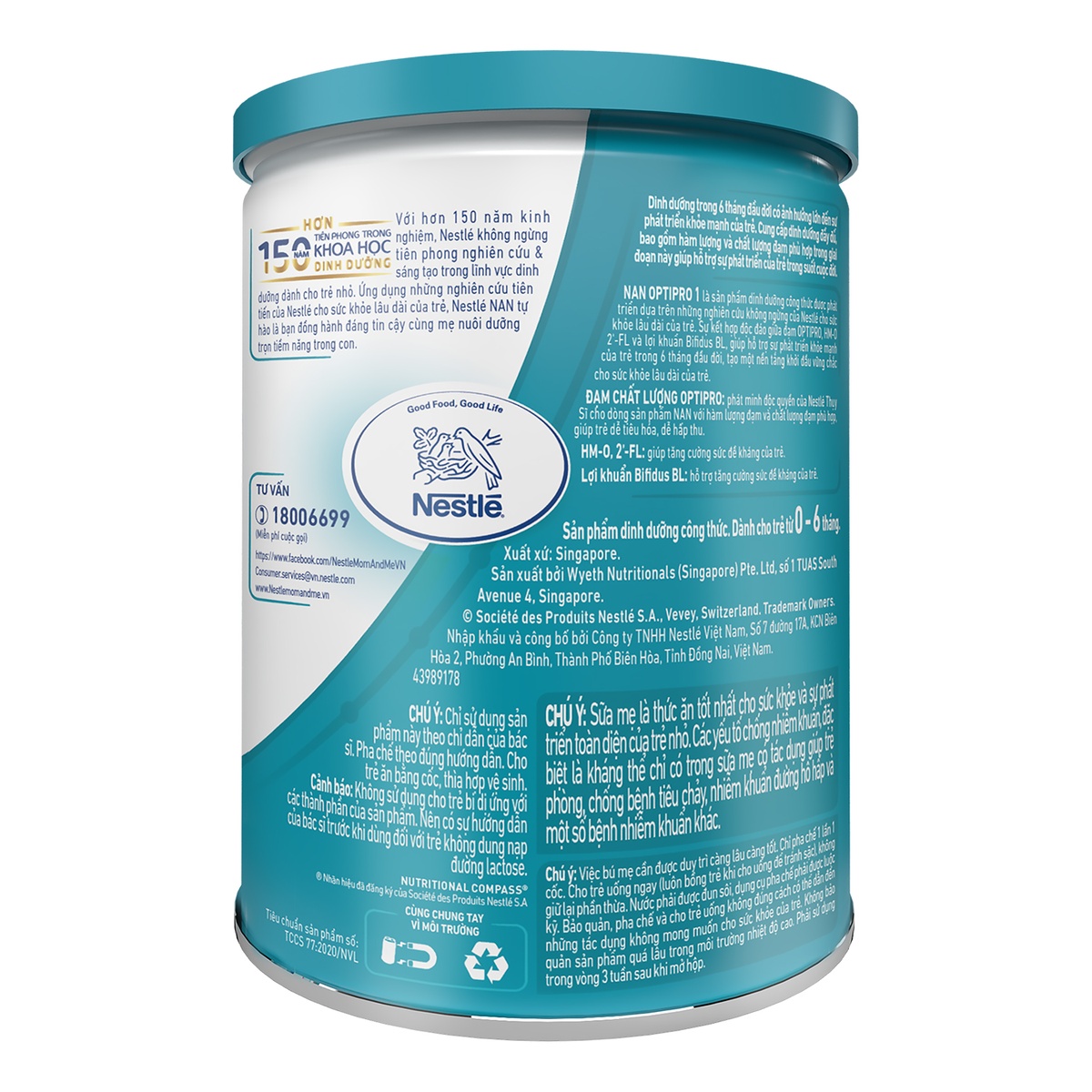 Sữa Nan HMO Optipro 1 400g (0 - 6 tháng) - mặt phải