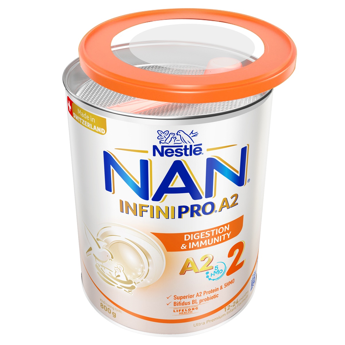 Sữa Nan InfiniPro A2 số 2 (cho bé 1-2 tuổi) 800g - mặt sau