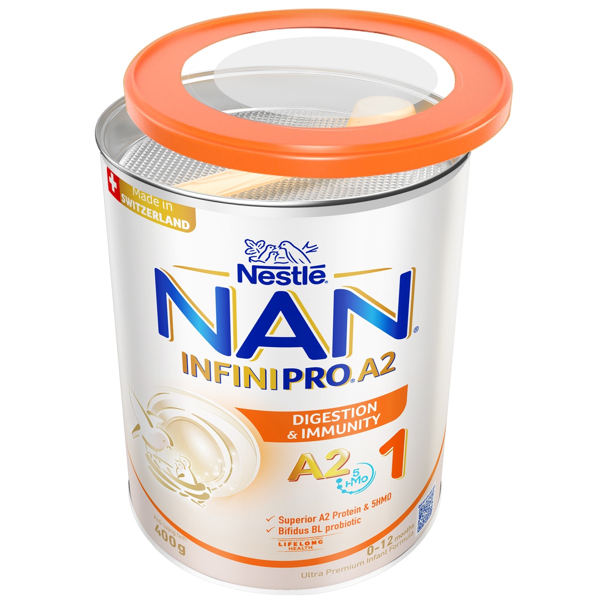 Sữa Nan InfiniPro A2 số 1 (cho bé 0-12 tháng) 400g - mặt sau