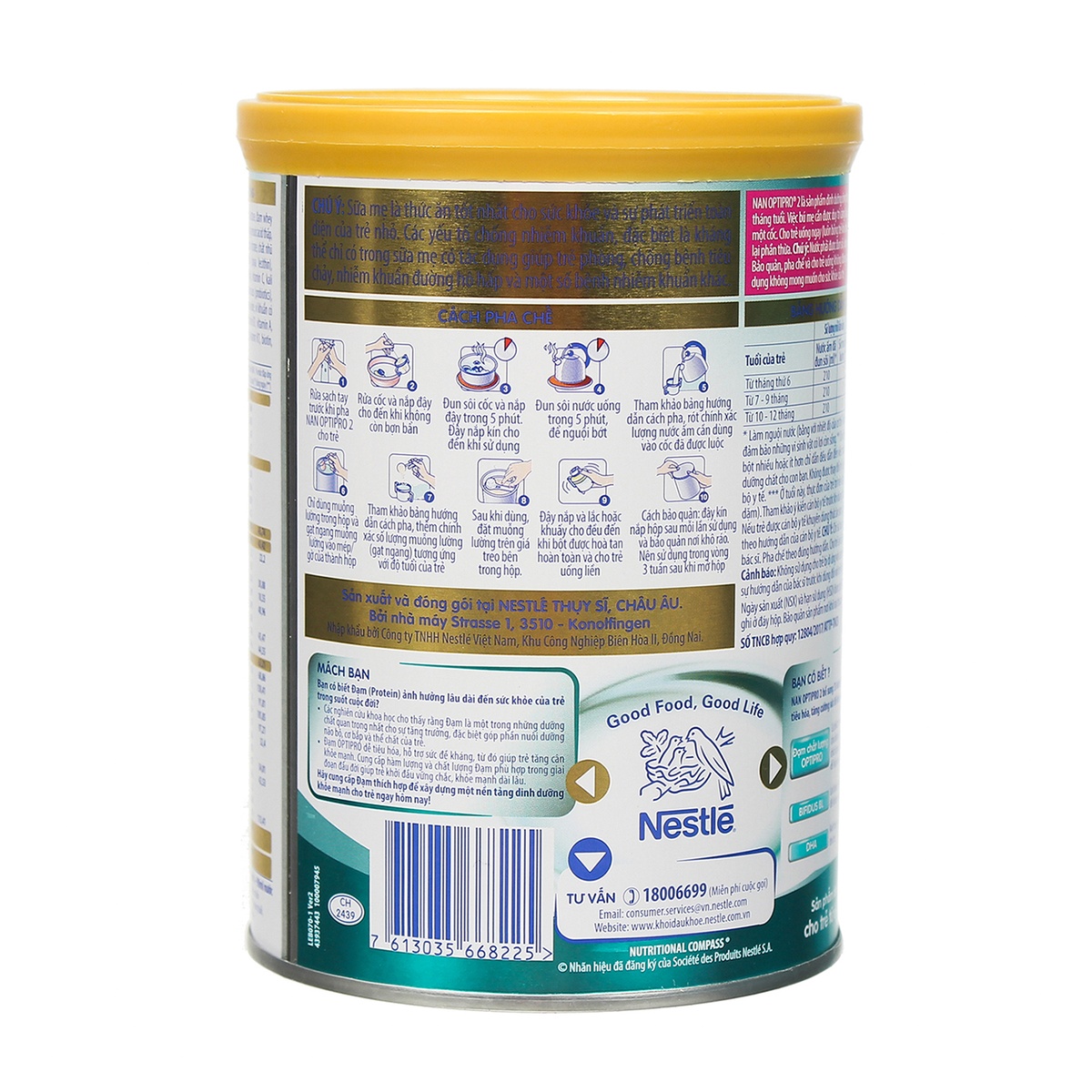 Sữa Nan Optipro 2 400g (6 - 12 tháng)  - mặt trái