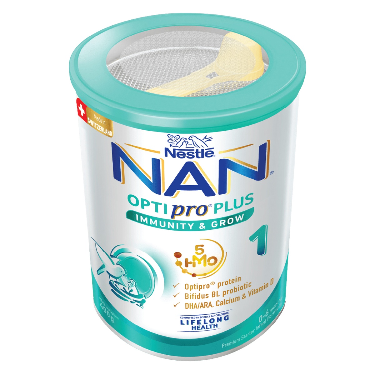 Sữa Nan Optipro Plus số 1 5HMO (cho bé 0-6 tháng) 400g - mặt trái