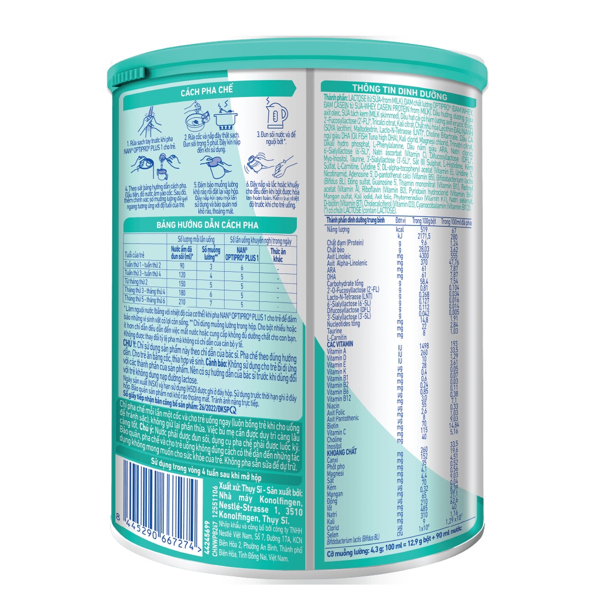 Sản phẩm dinh dưỡng công thức Nan Optipro Plus số 1 5HMO 800g cho bé 0-6 tháng tuổi - hình 6