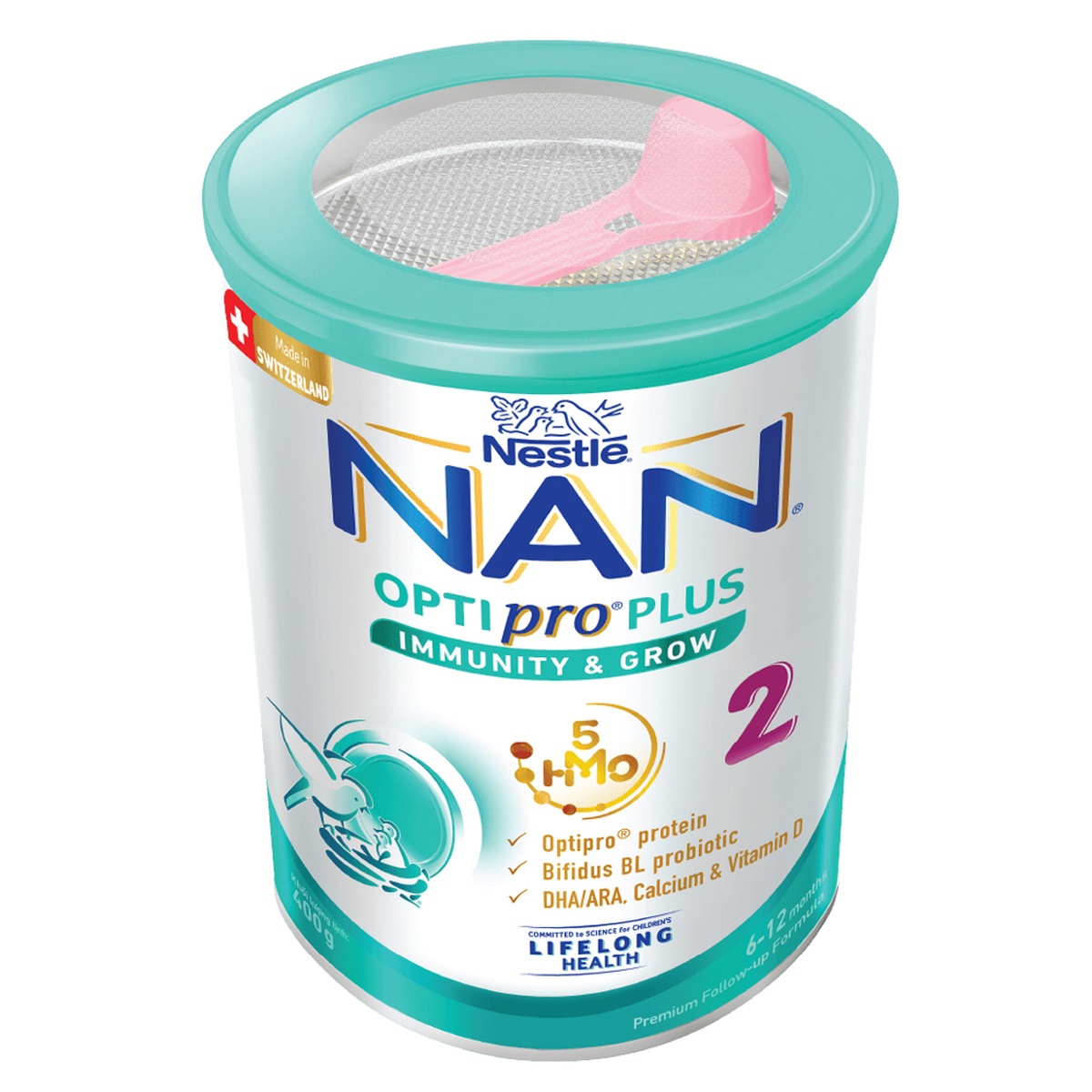 Sữa Nan Optipro Plus số 2 5HMO (cho bé 6-12 tháng) 400g - mặt trái