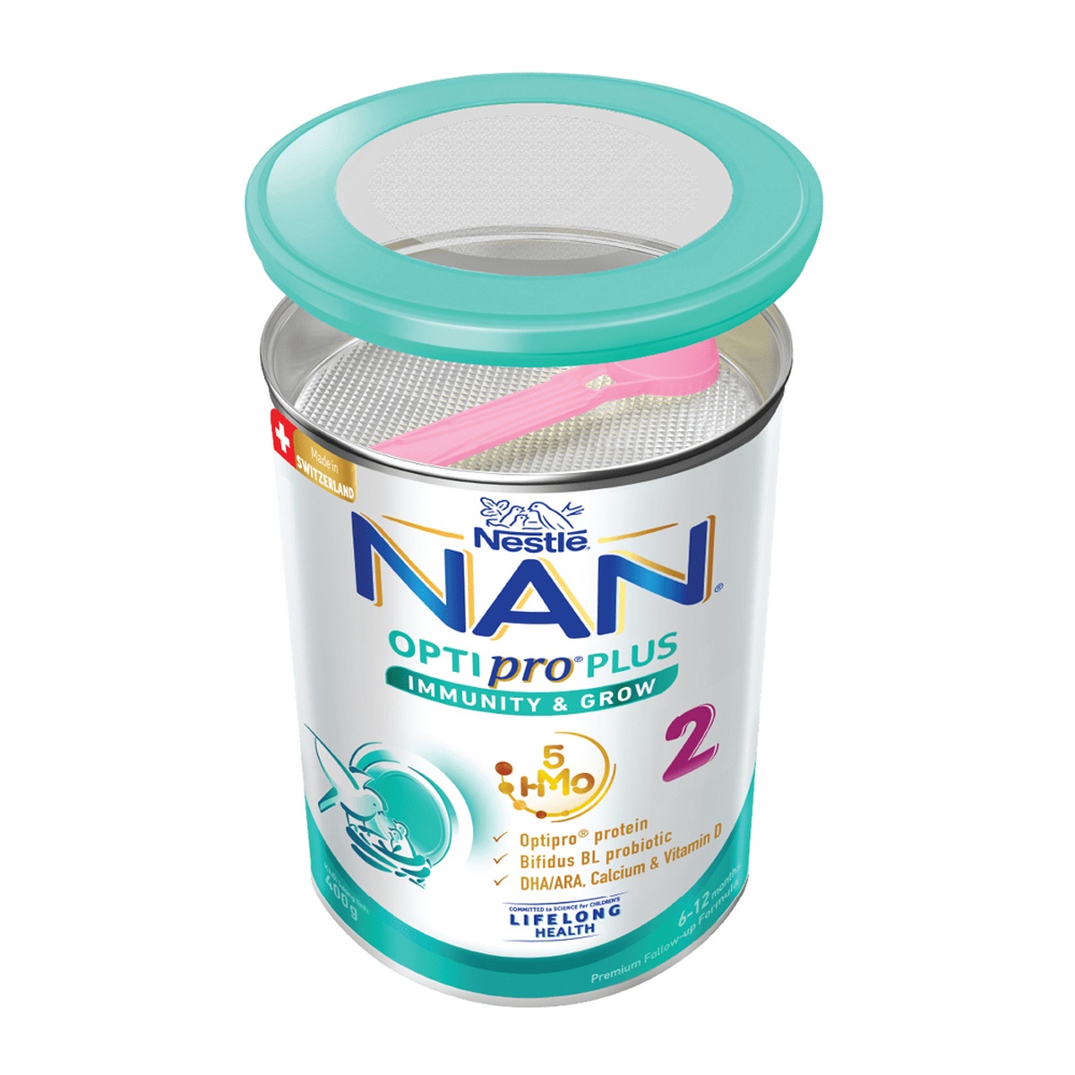 Sữa Nan Optipro Plus số 2 5HMO (cho bé 6-12 tháng) 400g - mặt phải