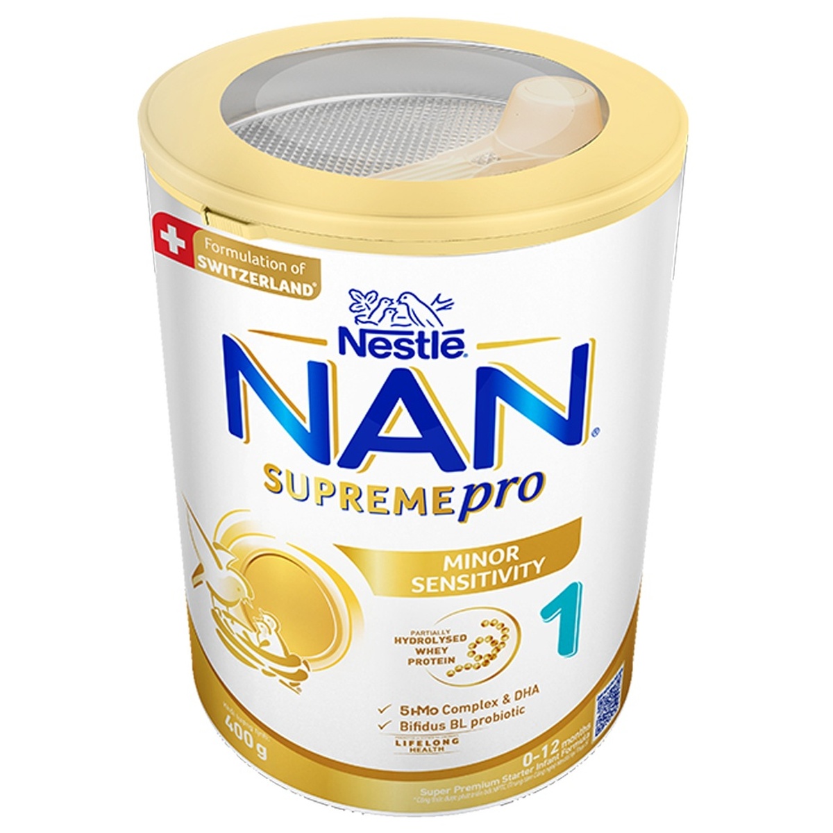 Sữa Nan Supreme Pro số 1 5-HMO (cho bé 0-12 tháng) 400g - mặt trái