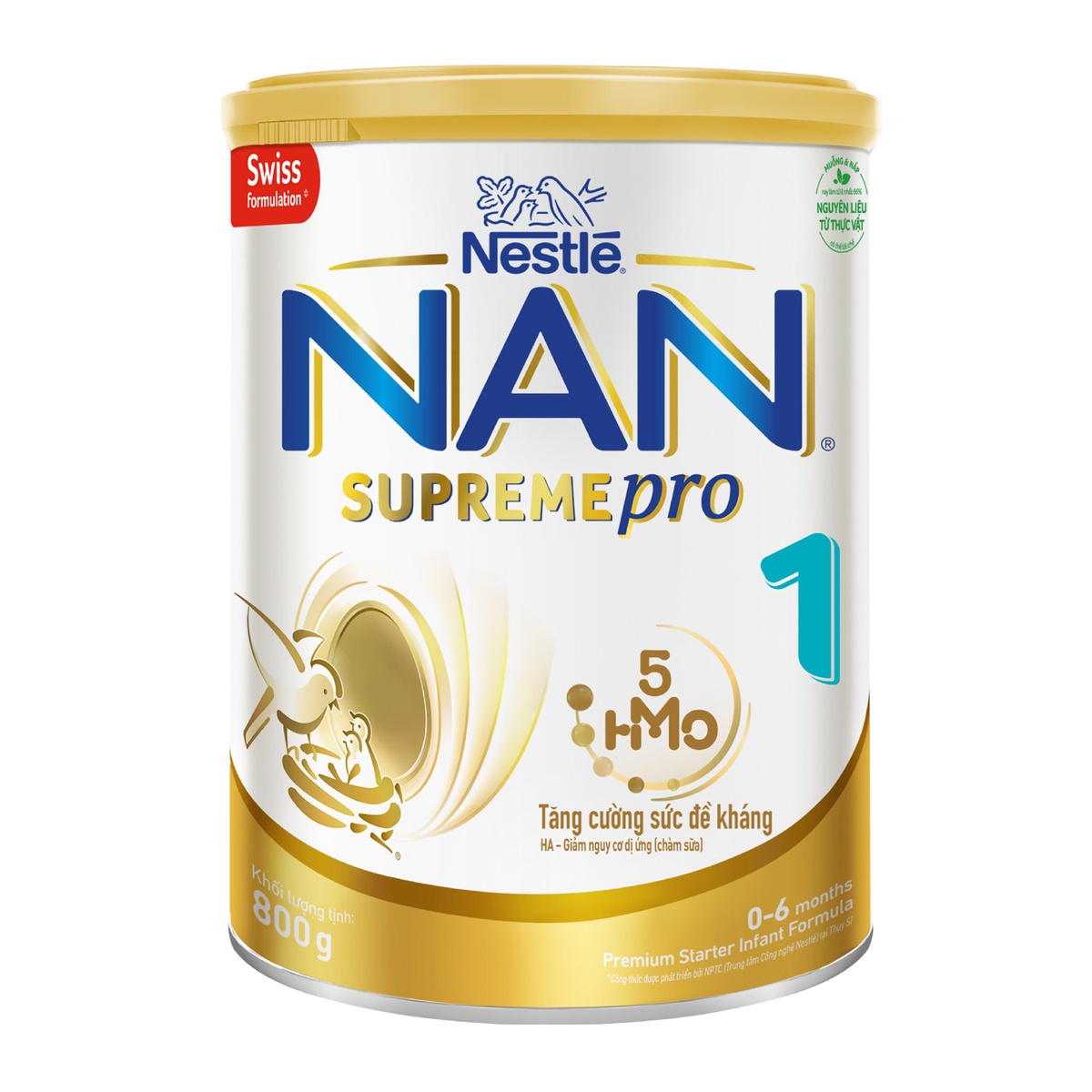 Sữa Nan Supreme Pro số 1 5-HMO (cho bé 0-12 tháng) 800g - góc nghiêng