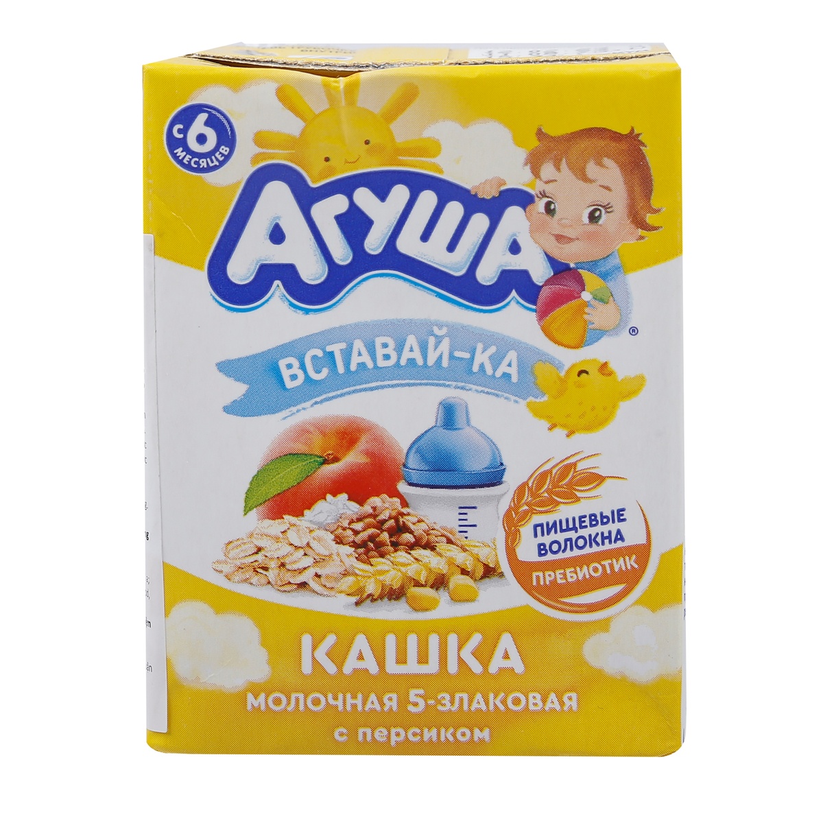Sữa ngày ngũ cốc vị đào Agusha 200ml - mặt trái