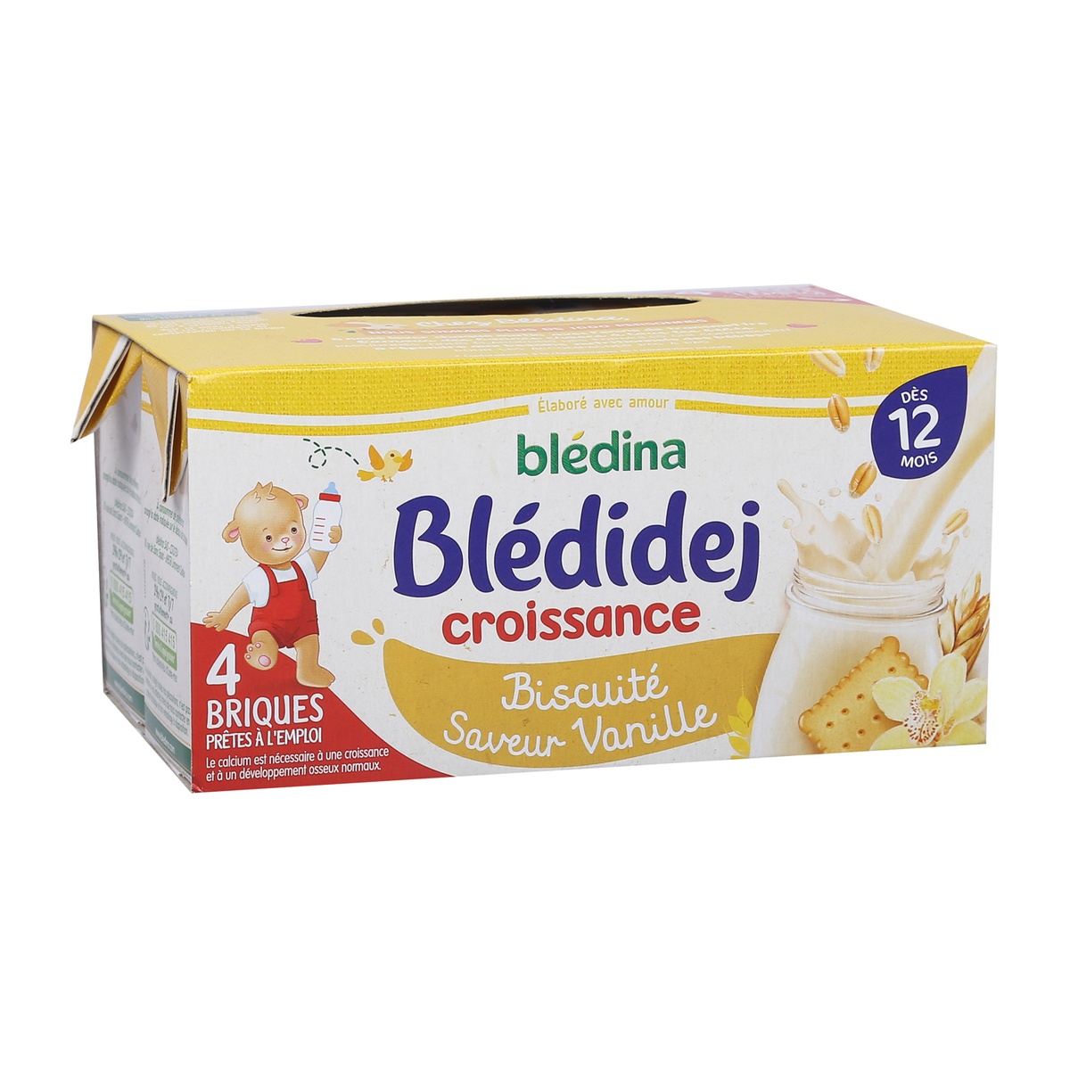 Sữa nước Bledina vị bích quy vani 12M+ - mặt trái