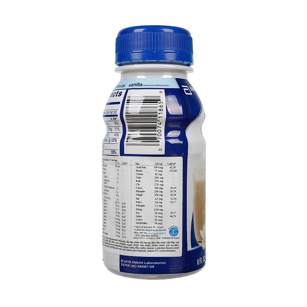 Sữa Ensure nước hương vị Vani 237ml - mặt phải