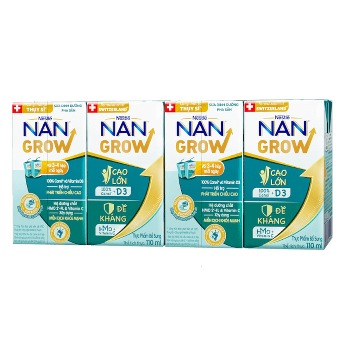 Sữa nước Nan Grow (cho trẻ từ 12 tháng) 4x110ml - mặt phải