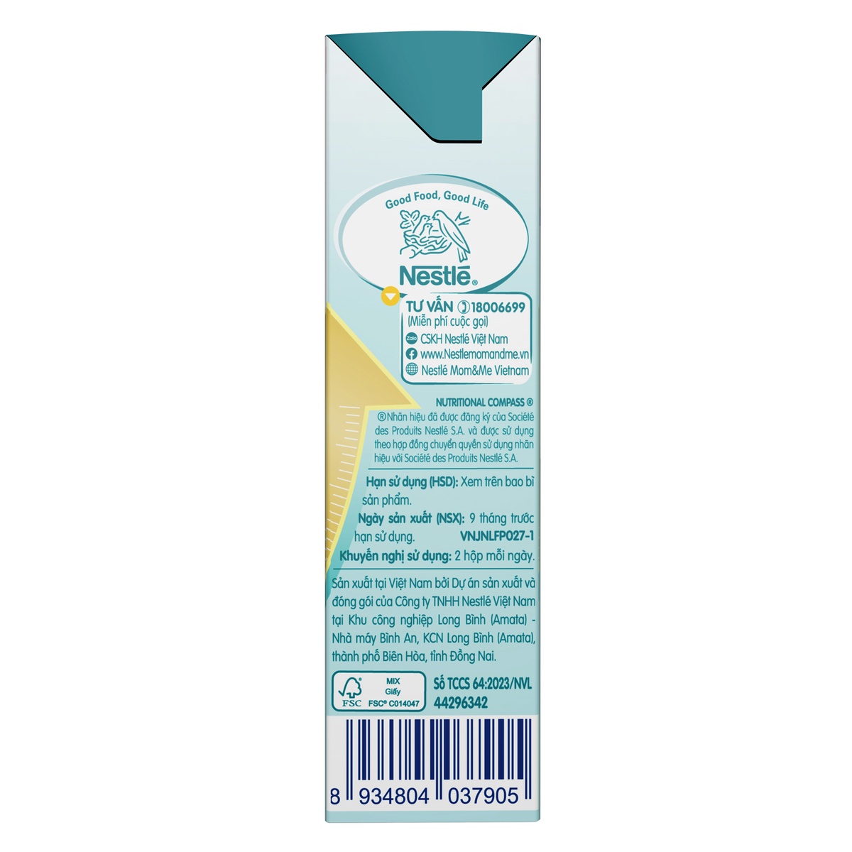 Sữa pha sẵn Nan Grow 180ml lốc 4 hộp (cho trẻ từ 12 tháng) - mặt phải