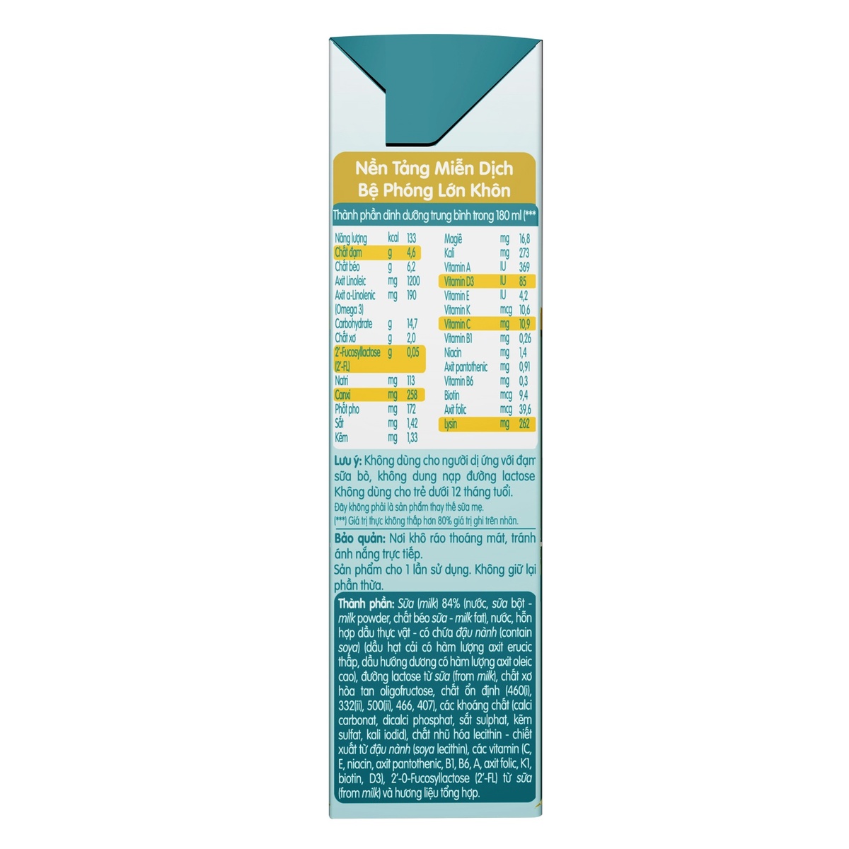 Sữa pha sẵn Nan Grow 8x180ml (cho trẻ từ 12 tháng) - mặt phải
