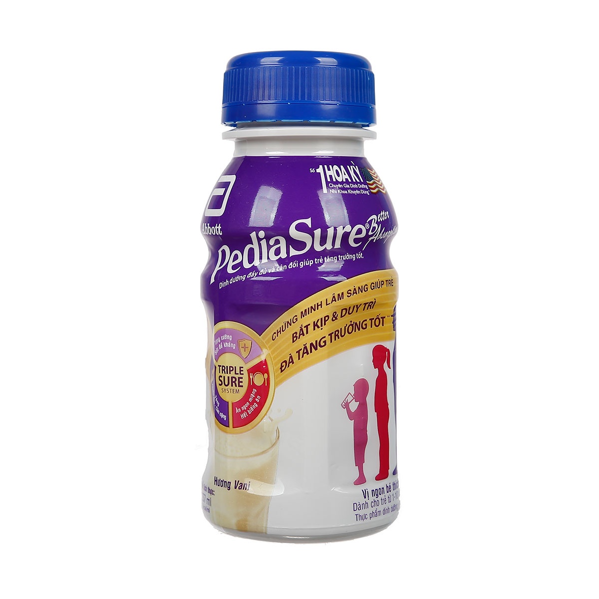 Sữa nước PediaSure BA 1+ hương Vani 237ml cho bé từ 1-10 tuổi - mặt sau