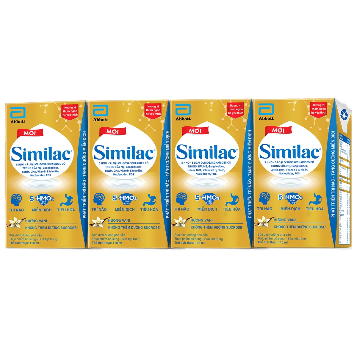 Sữa nước Similac Eye-Q HMO hương vani 4x110ml cho bé trên 1 tuổi - mặt trái