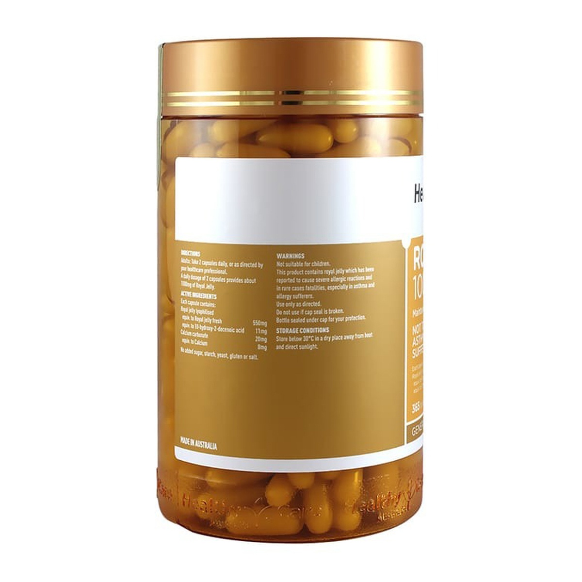 Sữa ong chúa Healthy Care Royal Jelly 1000mg - mặt phải
