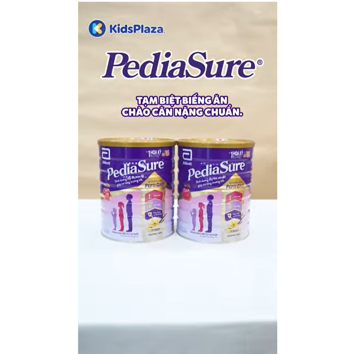 Thực phẩm dinh dưỡng y học Pediasure BA ít ngọt 1.6kg (cho trẻ 1-10 tuổi) - video