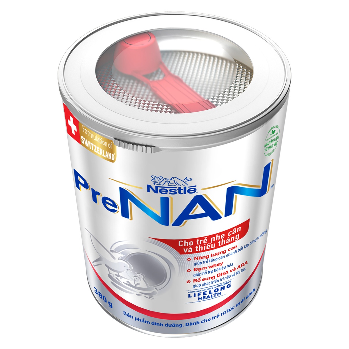 Sản phẩm dinh dưỡng Nestlé PreNAN Hà Lan 380g (> 0 tháng tuổi) - góc nghiêng