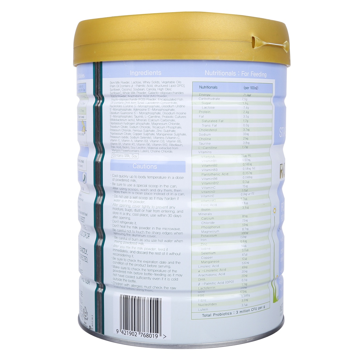 Sữa Purelac số 2 800g cho bé từ 6-12 tháng tuổi của New Zealand - mặt phải
