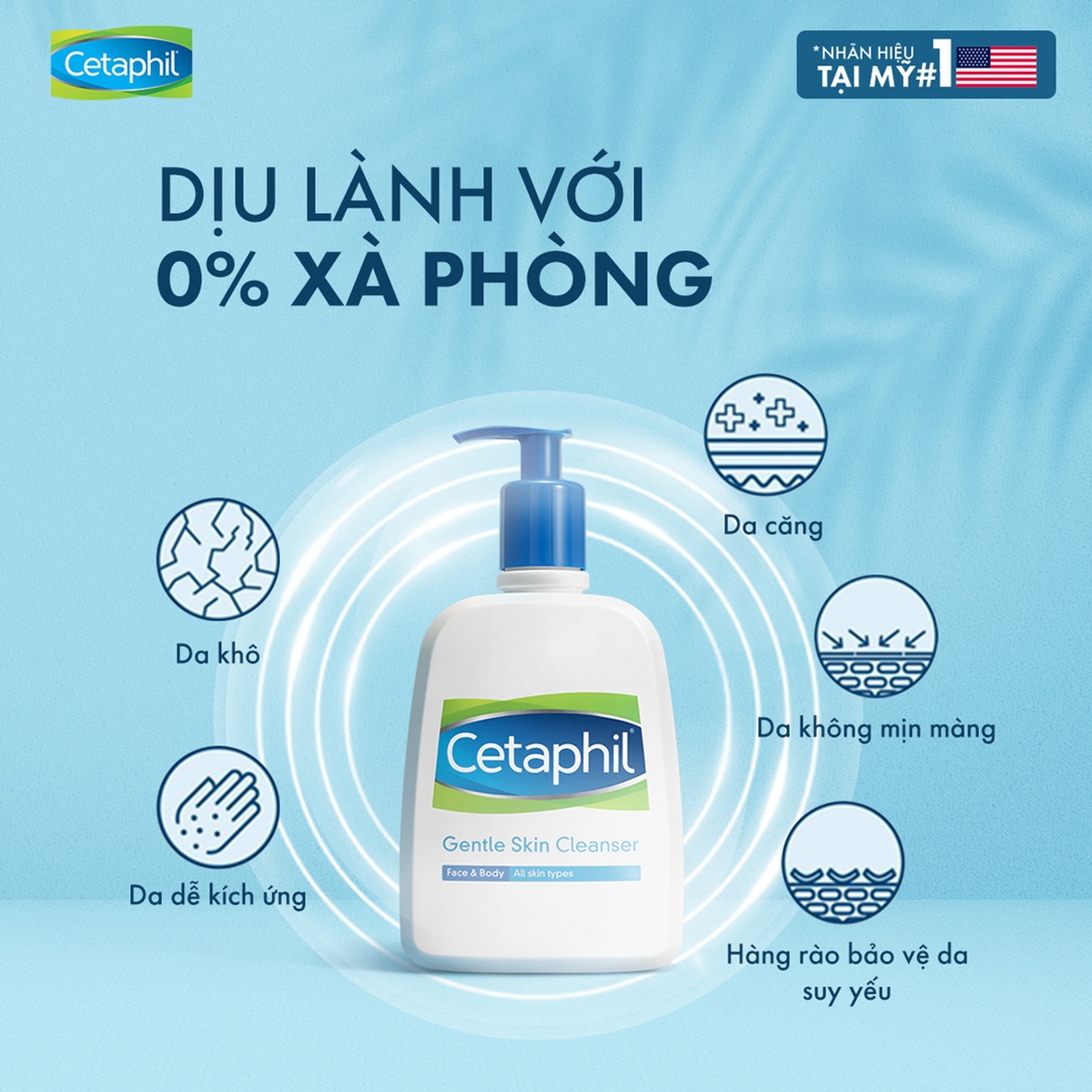 Sữa rửa mặt Cetaphil Gentle Skin Cleanser 500ml - mặt sau