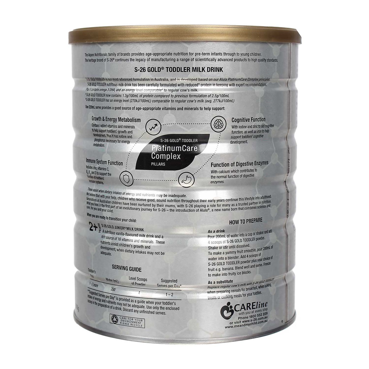 Sữa S26 số 3 Gold Toddled 900g (trên 1 tuổi) - mặt sau