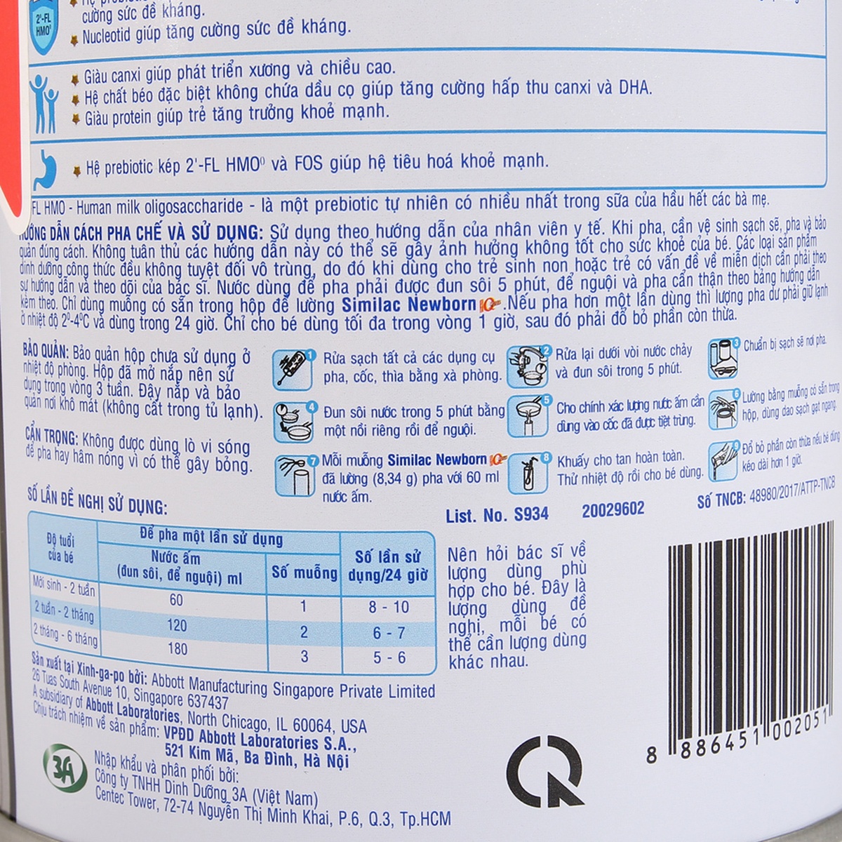 Sữa Similac số 1 Newborn 400g (0 - 6 tháng) - góc nghiêng