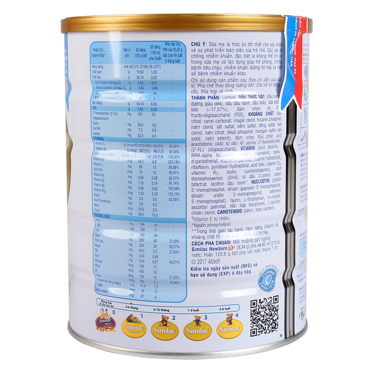 Sữa Similac số 1 Newborn HMO 900g (0 - 6 tháng) - góc nghiêng