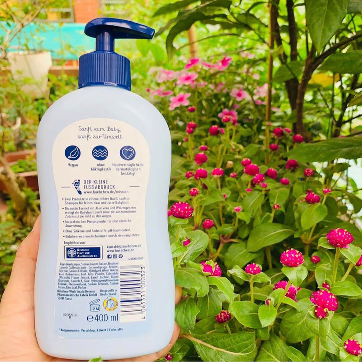 Sữa tắm gội Bubchen Bad & Shampoo 400ml 0M+ - mặt trái
