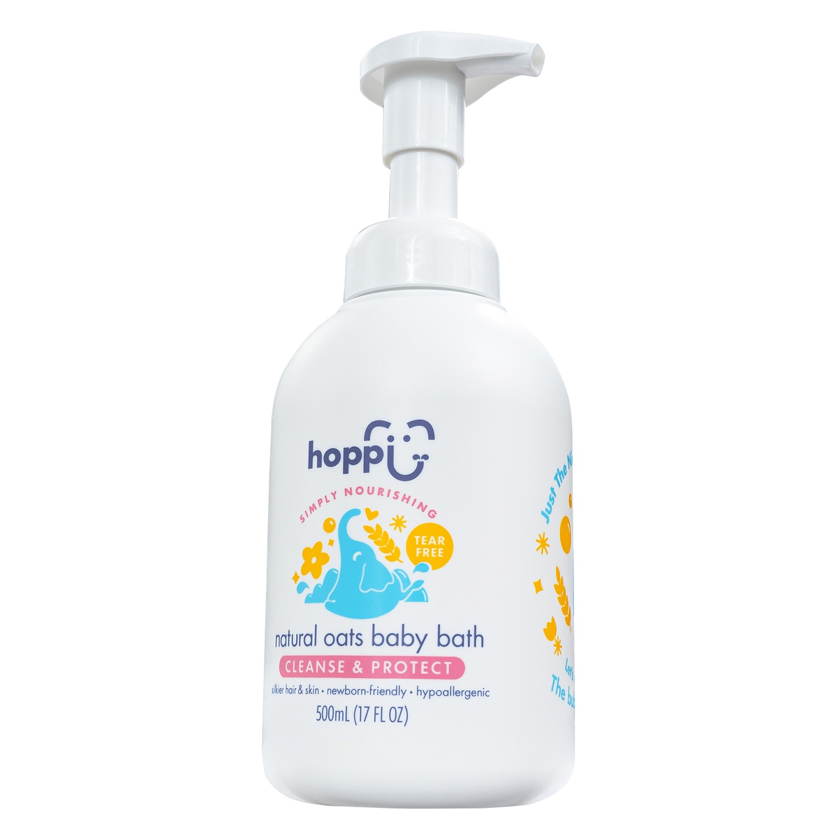 Sữa tắm gội dưỡng ẩm Hoppi yến mạch tạo bọt 500ml - mặt trái