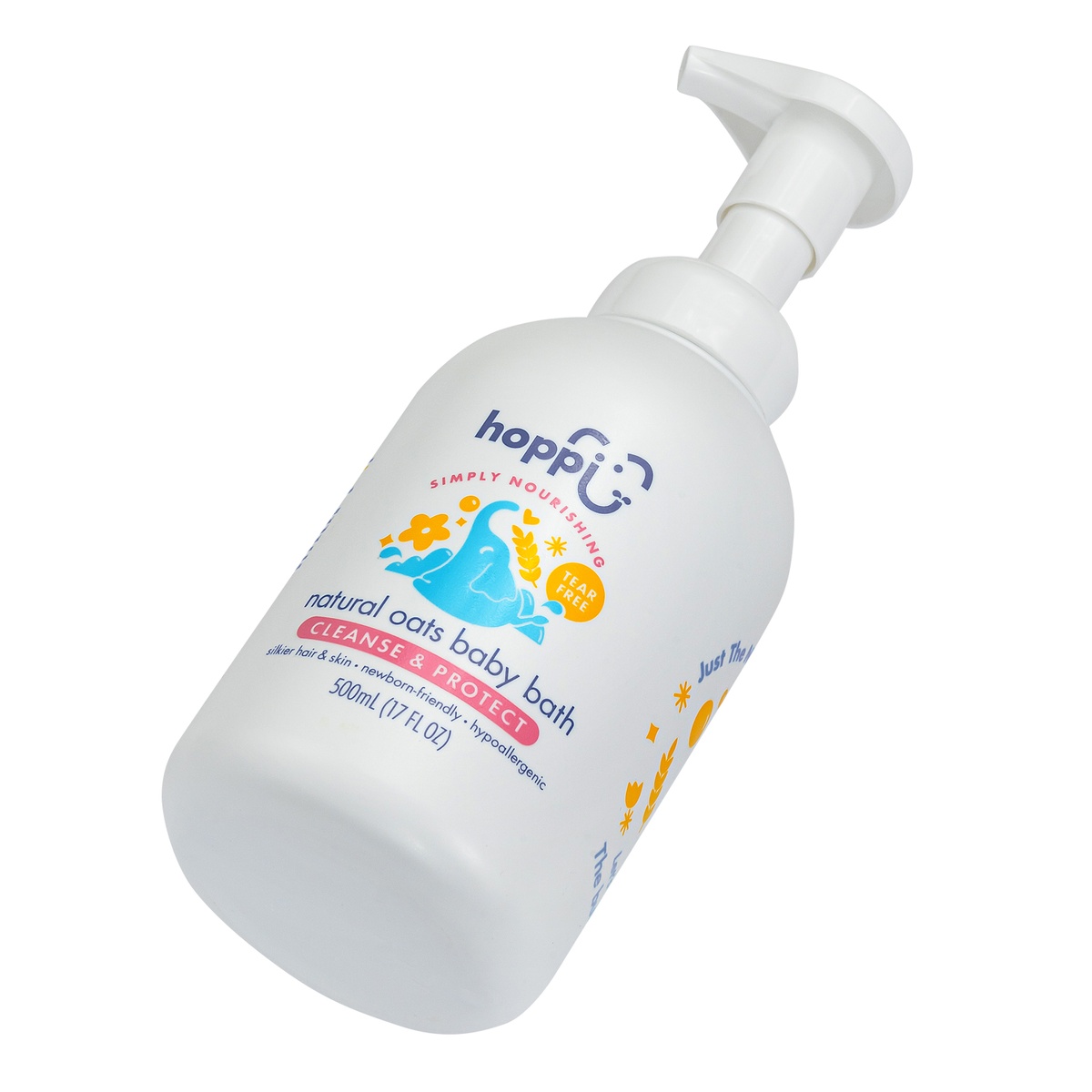 Sữa tắm gội dưỡng ẩm Hoppi yến mạch tạo bọt 500ml - mặt sau
