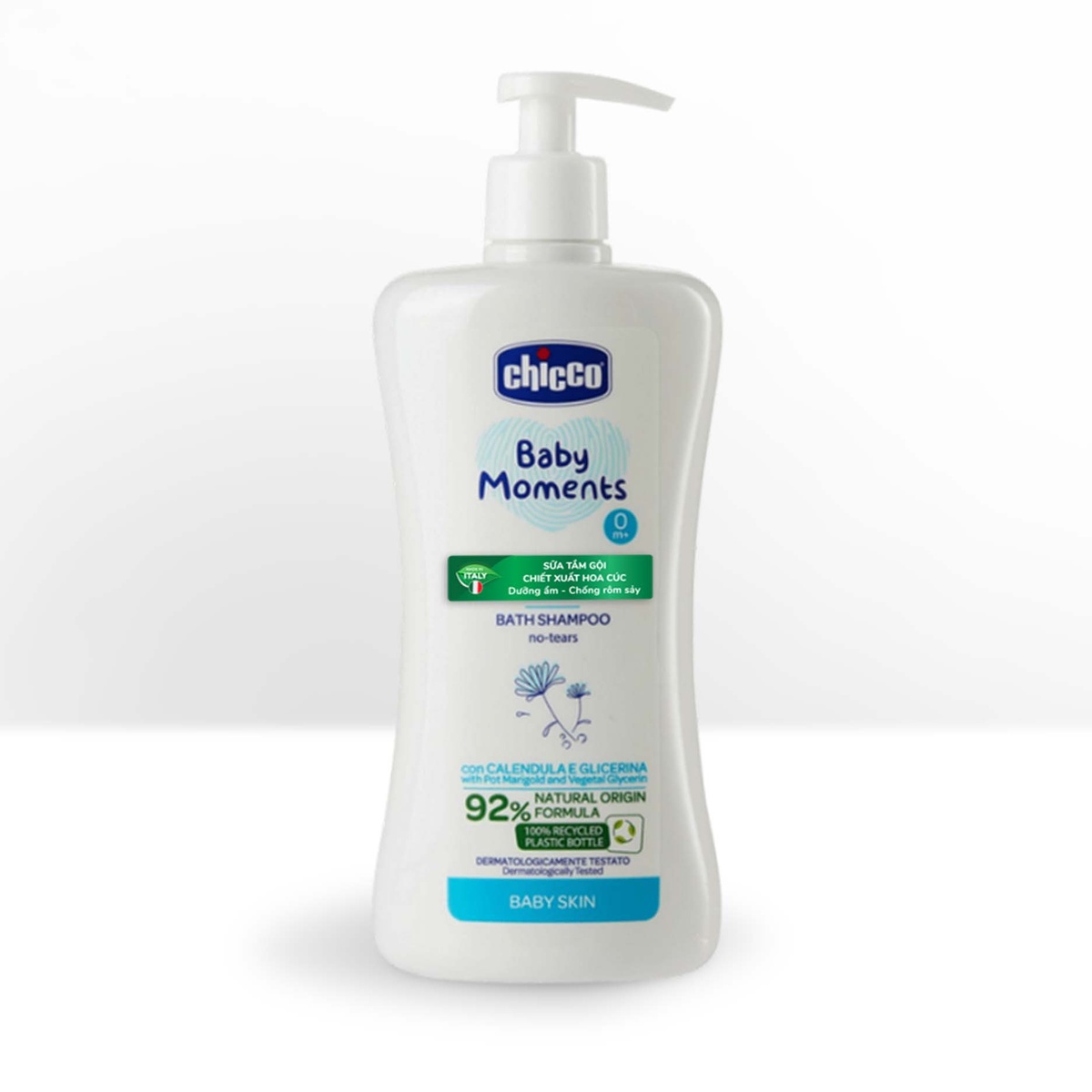 Sữa tắm gội hoa cúc Chicco 8421 500ml - mặt trái