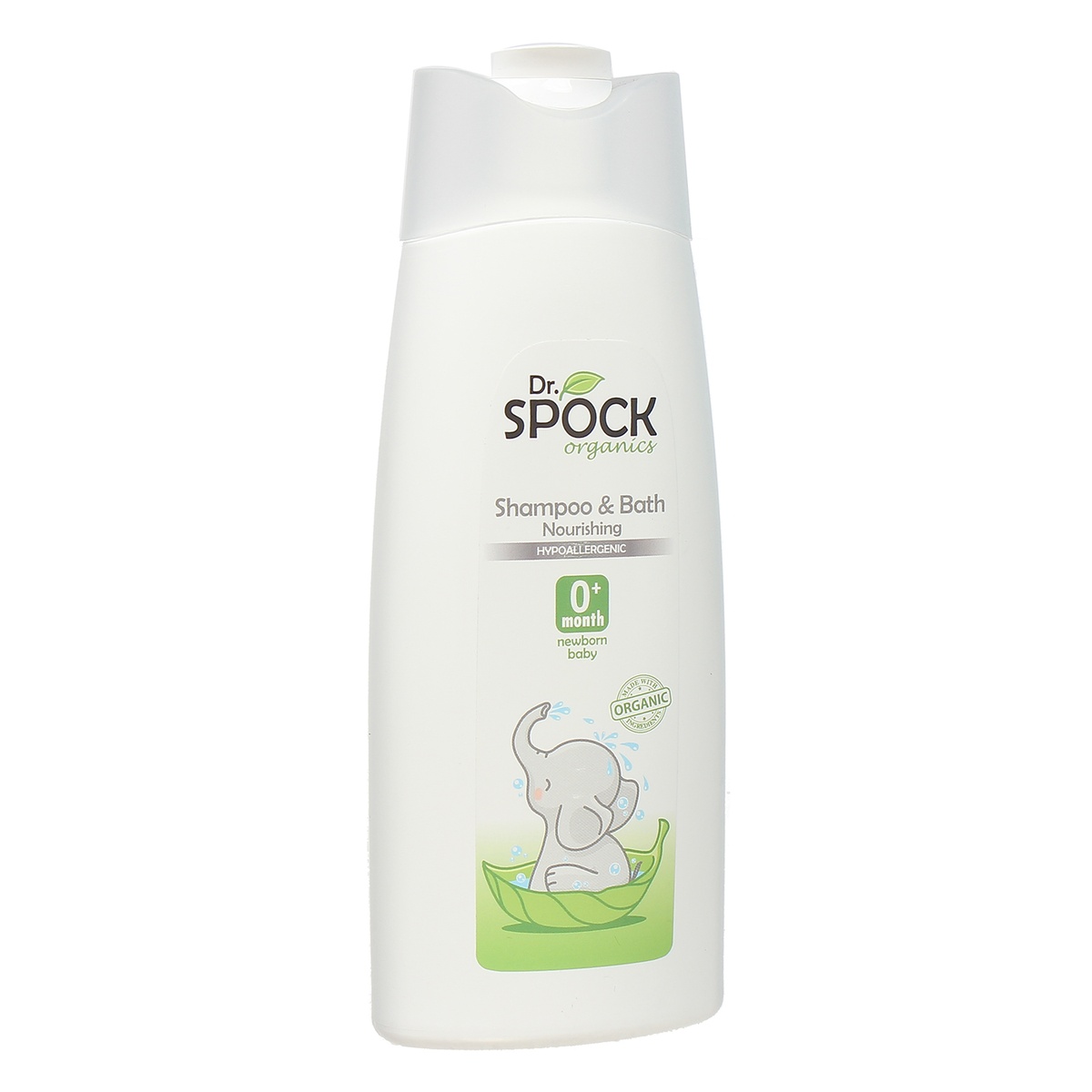 Sữa tắm gội Organic Dr Spock 0+ 400ml  - mặt trái