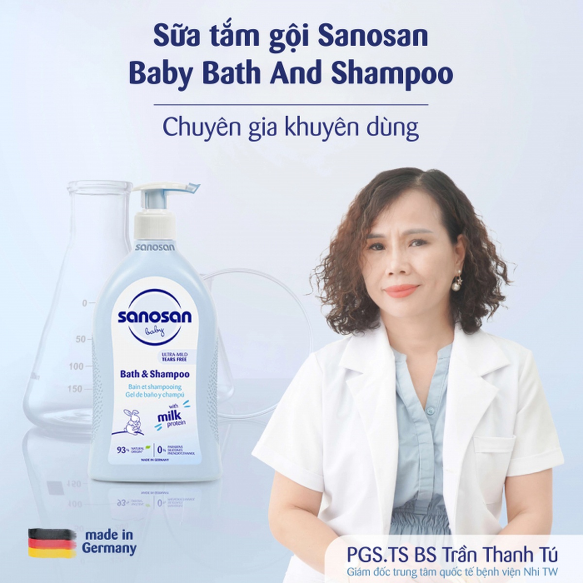 Sữa tắm gội Sanosan chiết xuất olive hữu cơ 500ml - hình 6