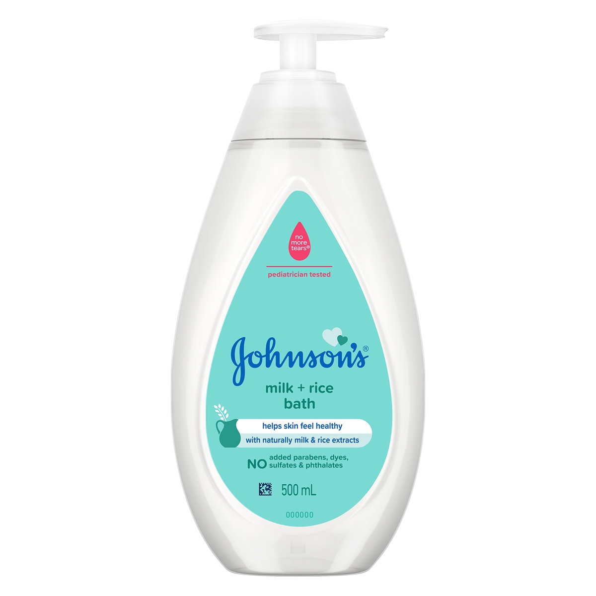 Sữa tắm gội sữa và gạo Johnson's Baby 500ml - mặt trái