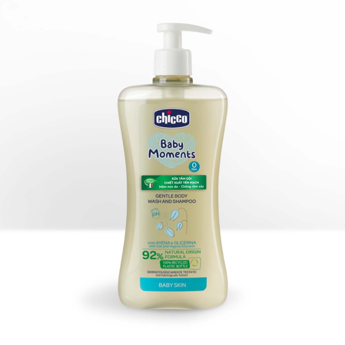 Sữa tắm gội yến mạch Chicco 500ml 28451 - mặt sau