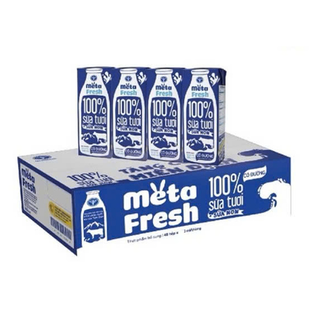Sữa tươi có đường Nutricare MetaFresh 4x180ml - góc nghiêng