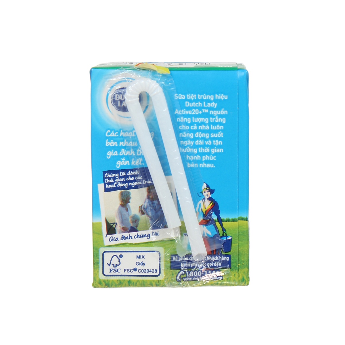 Sữa tươi tiệt trùng có đường Active 20+ Dutch Lady 110ml cho bé trên 1 tuổi - mặt sau