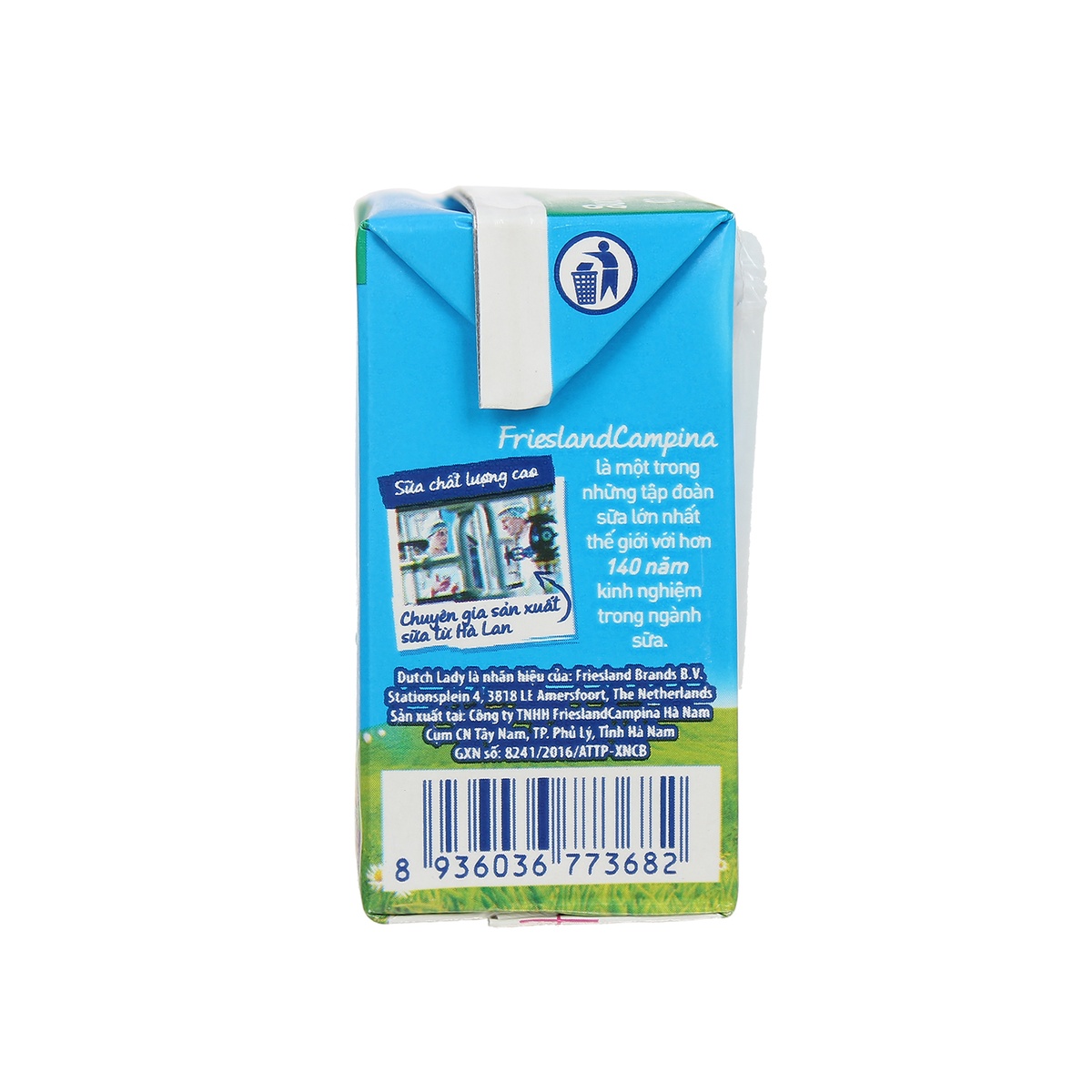 Sữa tươi tiệt trùng có đường Active 20+ Dutch Lady 110ml cho bé trên 1 tuổi - góc nghiêng
