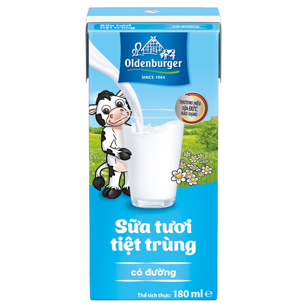 Sữa tươi tiệt trùng có đường Oldenburger 4x180ml - mặt trái
