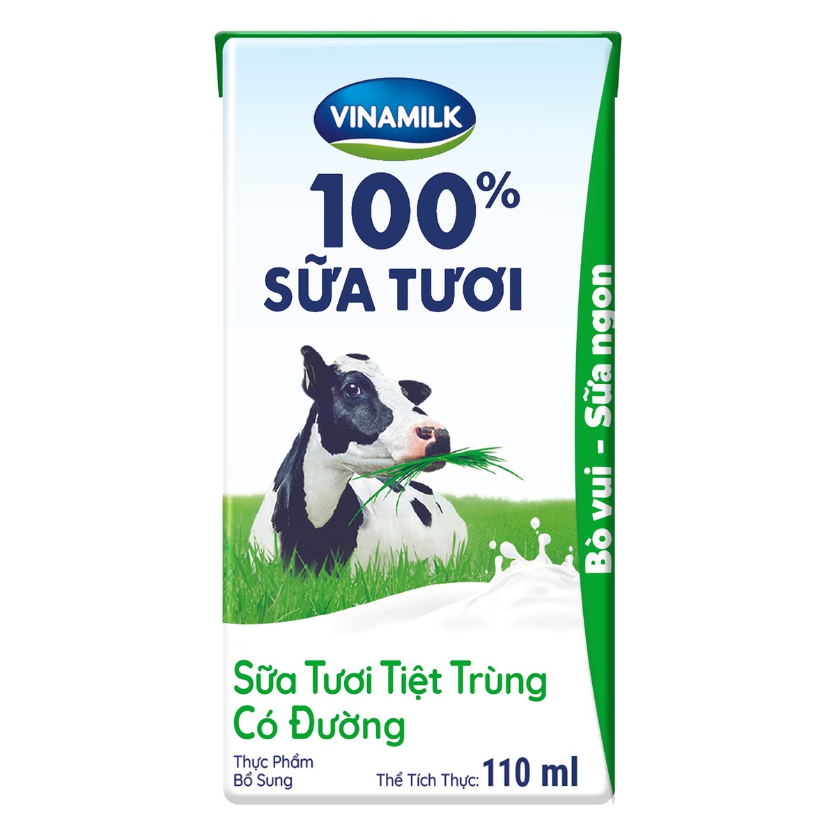 Sữa tươi tiệt trùng có đường Vinamilk (4*110ml) dành cho trẻ trên 1 tuổi - mặt trái