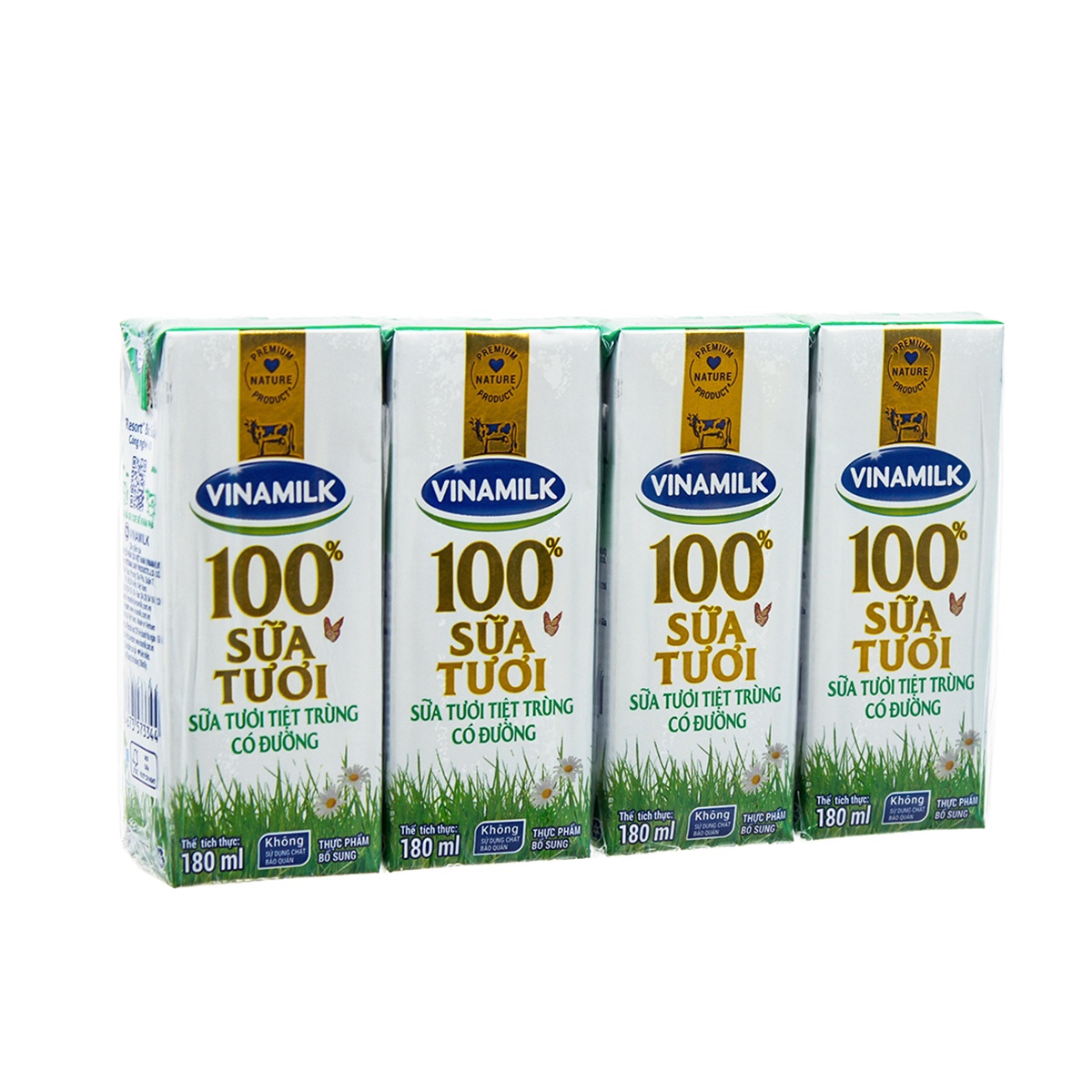 Sữa tươi tiệt trùng có đường Vinamilk 4*180ml cho bé trên 1 tuổi - mặt trái
