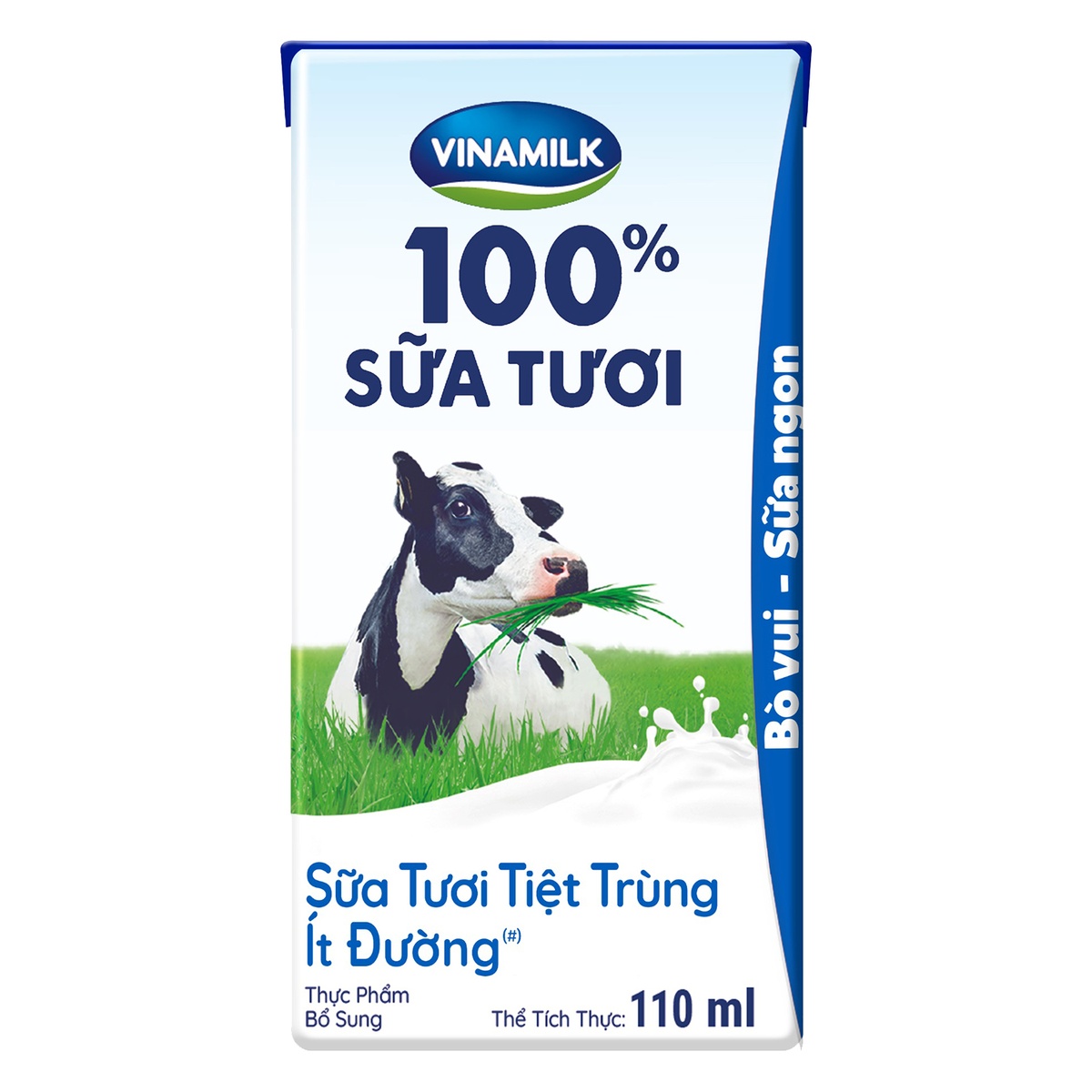 Sữa tươi tiệt trùng ít đường Vinamilk (4*110ml) dành cho trẻ trên 1 tuổi - mặt phải