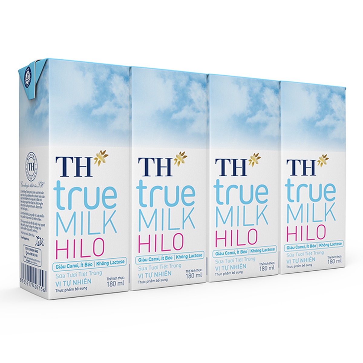 Sữa tươi tiệt trùng TH True Milk Hilo vị tự nhiên 4*180ml - mặt trái