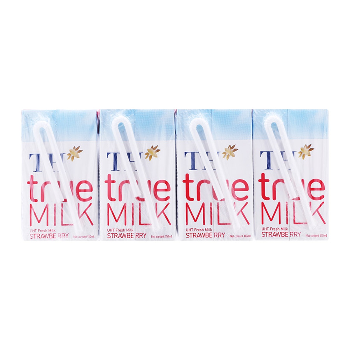 Sữa tươi tiệt trùng TH True Milk hương dâu 110ml - mặt trái