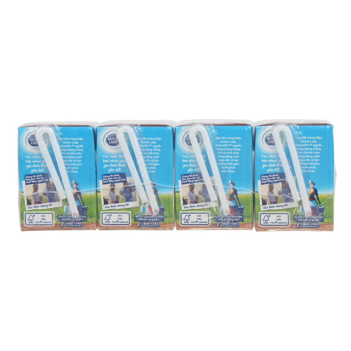 Sữa tươi tiệt trùng vị socola Active 20+ Dutch Lady 110ml - mặt trái