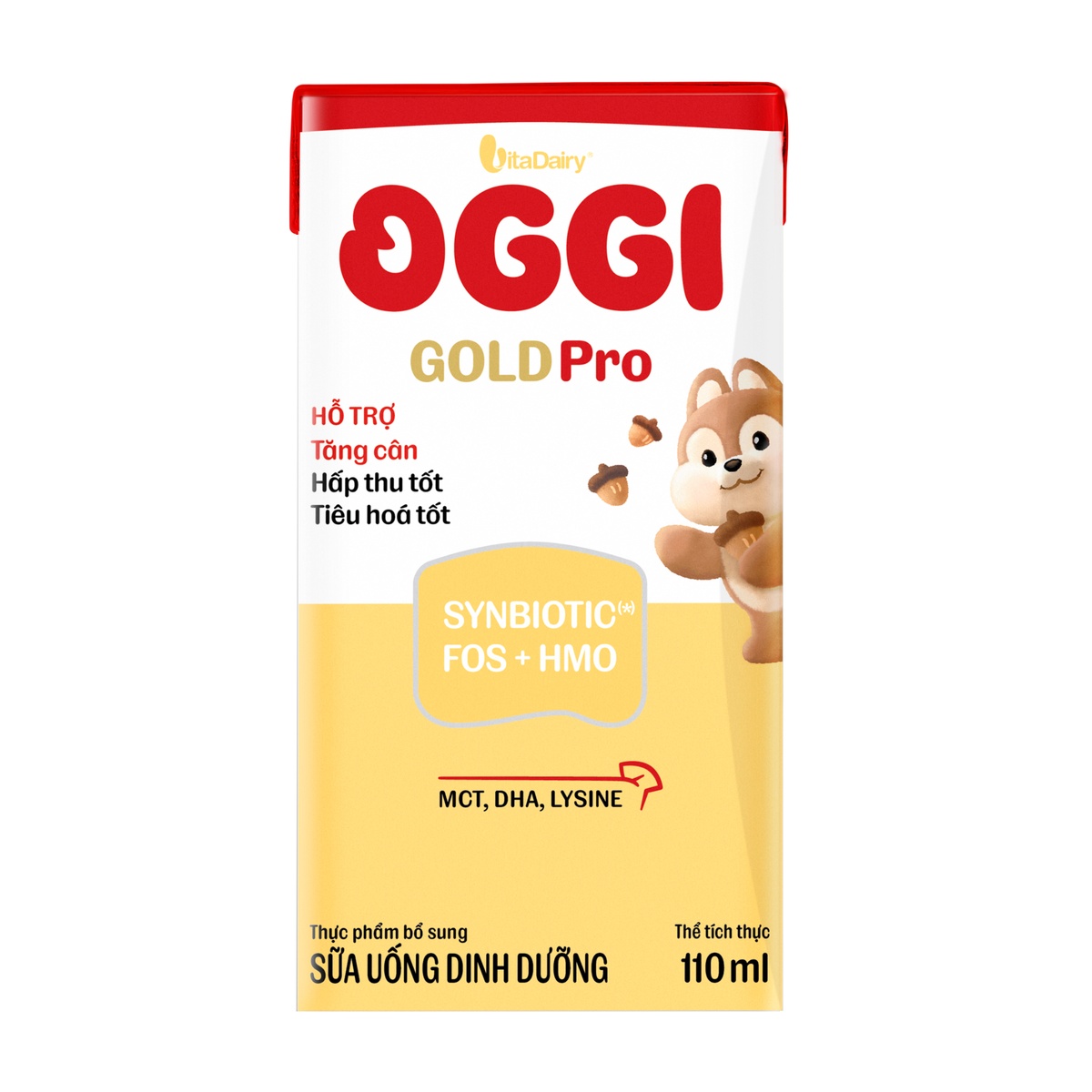 Sữa uống dinh dưỡng Oggi Gold Pro 4*110ml - mặt phải