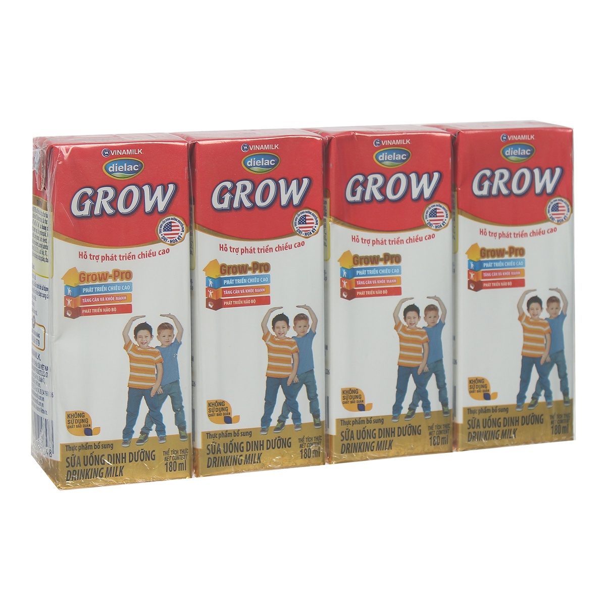 Sữa uống dinh dưỡng Dielac Grow (4*180ml) - mặt phải