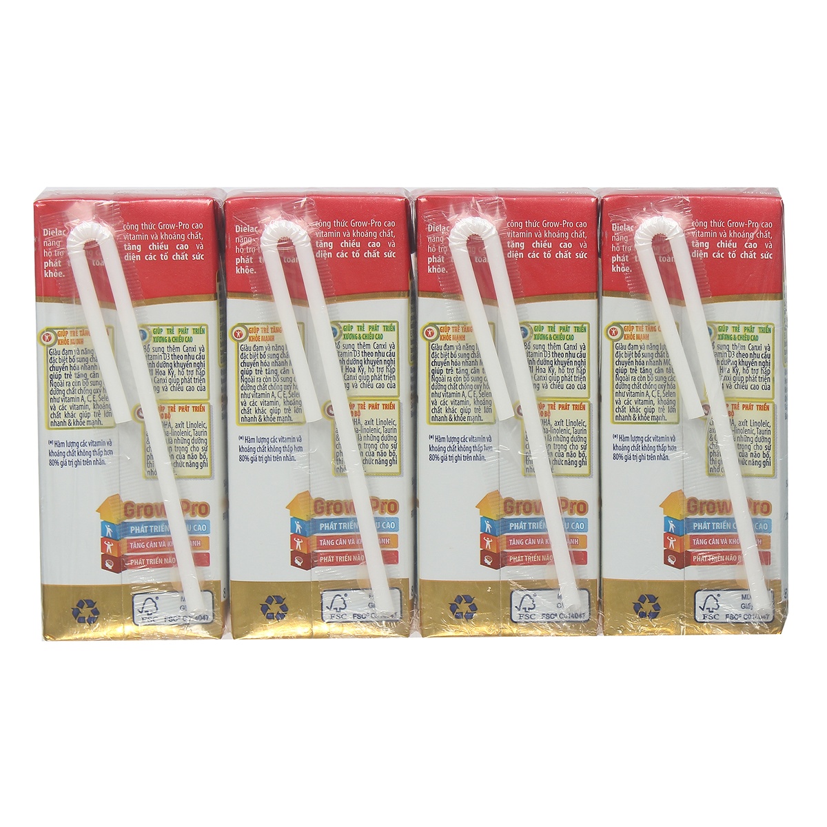 Sữa uống dinh dưỡng Dielac Grow (4*180ml) - mặt sau