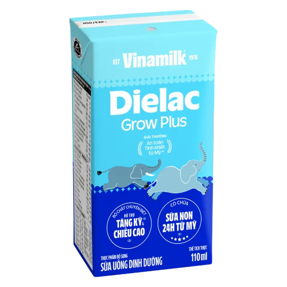 Sữa uống dinh dưỡng Dielac Grow Plus New (4x110ml) cho bé trên 1 tuổi - mặt sau