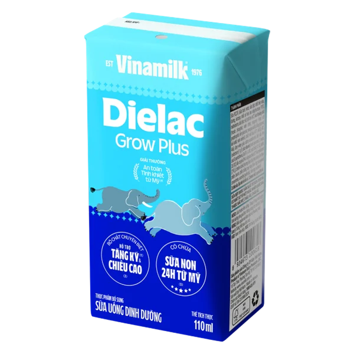 Sữa uống dinh dưỡng Dielac Grow Plus New (4x110ml) cho bé trên 1 tuổi - góc nghiêng